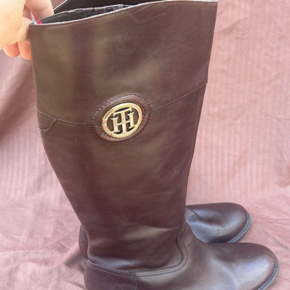 Tommy Hilfiger Brown Leather Boots